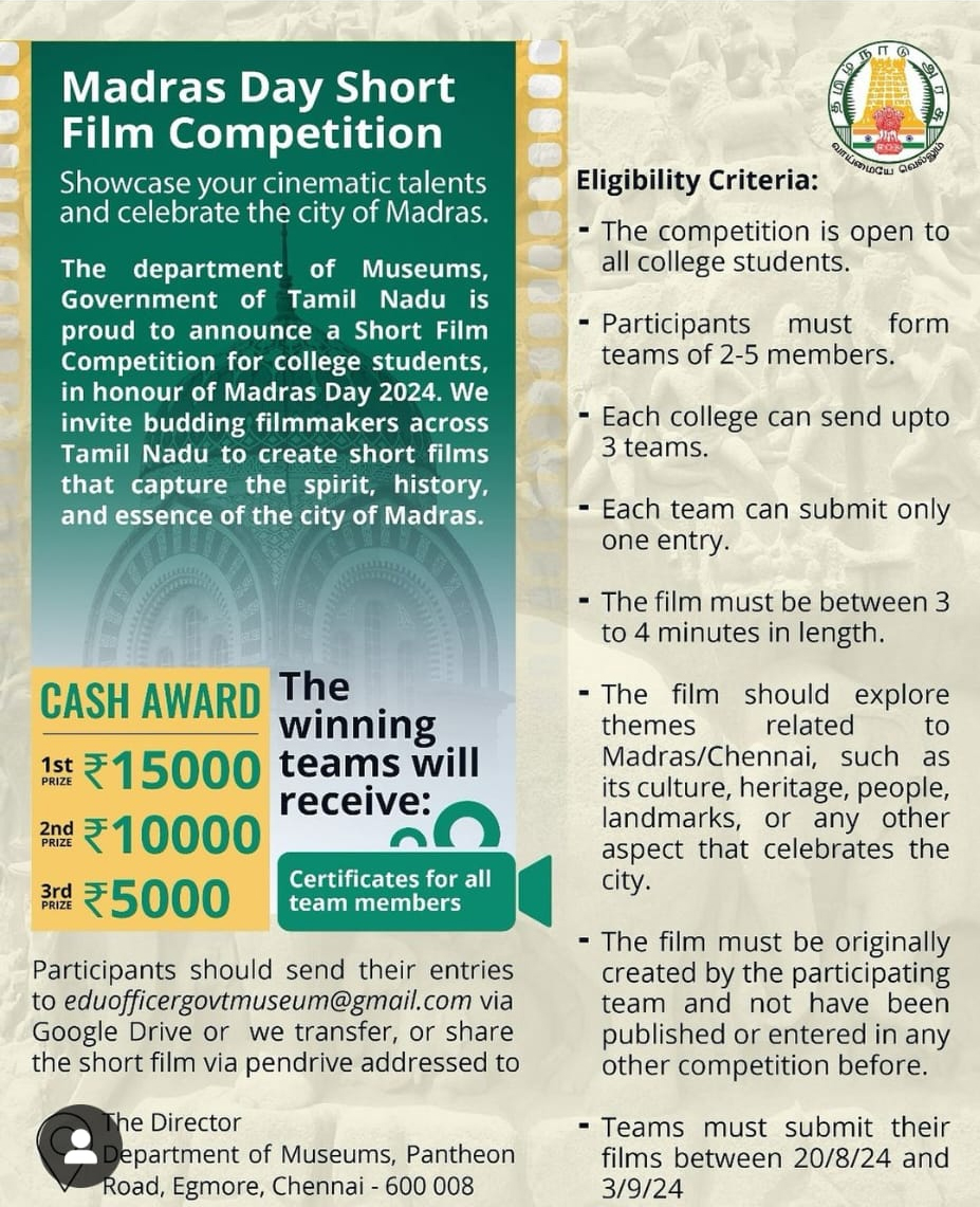 Madras Revisited - All are welcome to participate and win cash prize